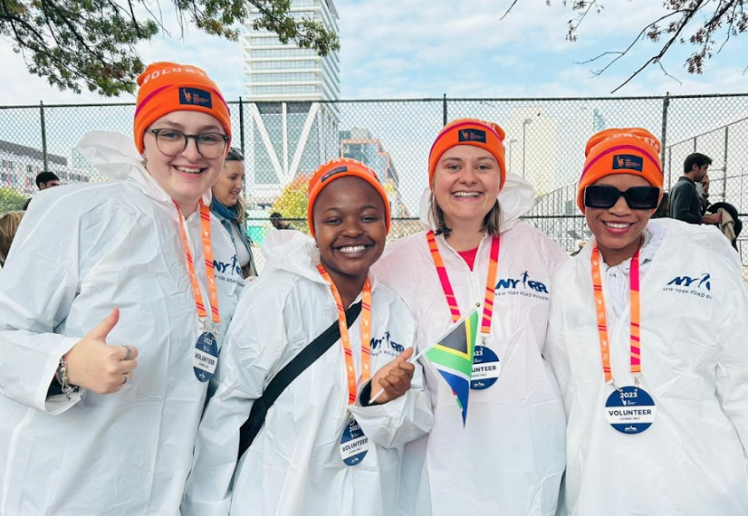 Local au pairs volunteering at the NYC Marathon
